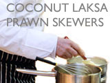 Coconut Laksa Prawn Skewers